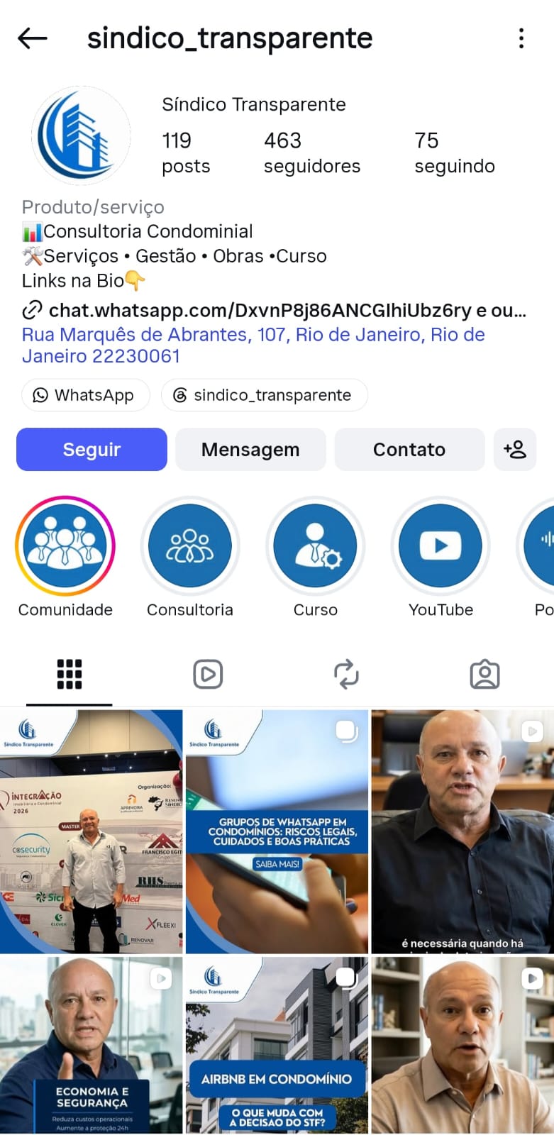 Instagram Síndico Transparente